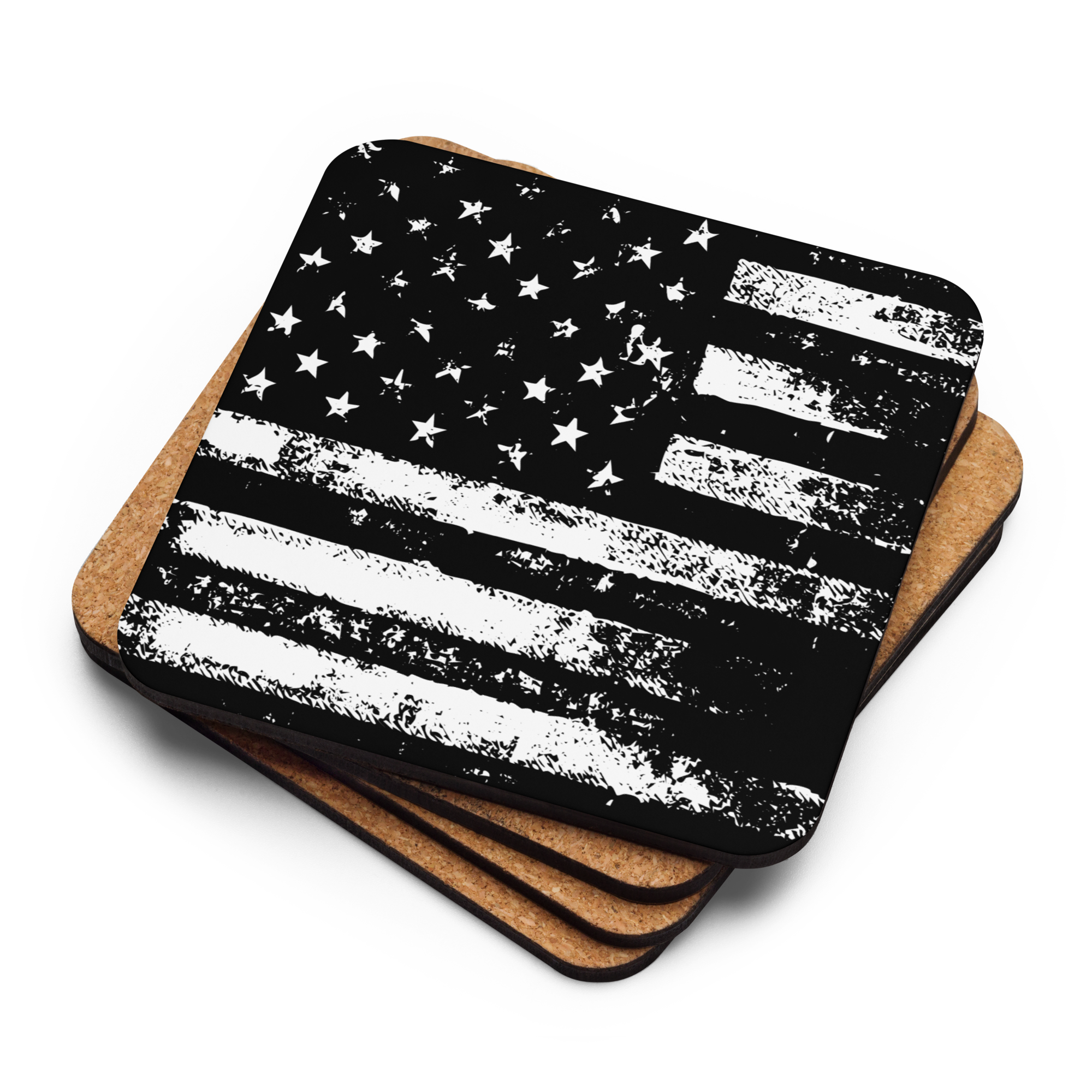 Cork-back Coaster Distressed American Flag - Image 6
