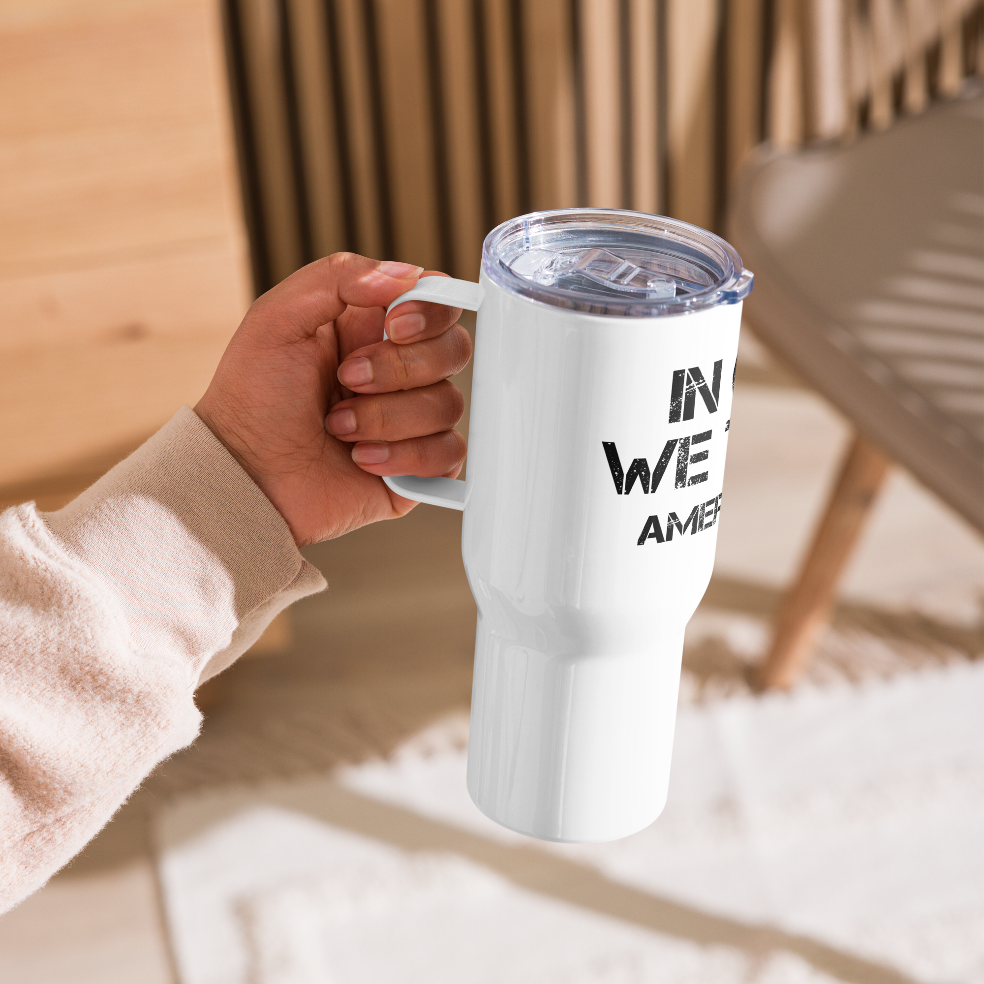 Travel Mug With Handle God Above All - Image 2
