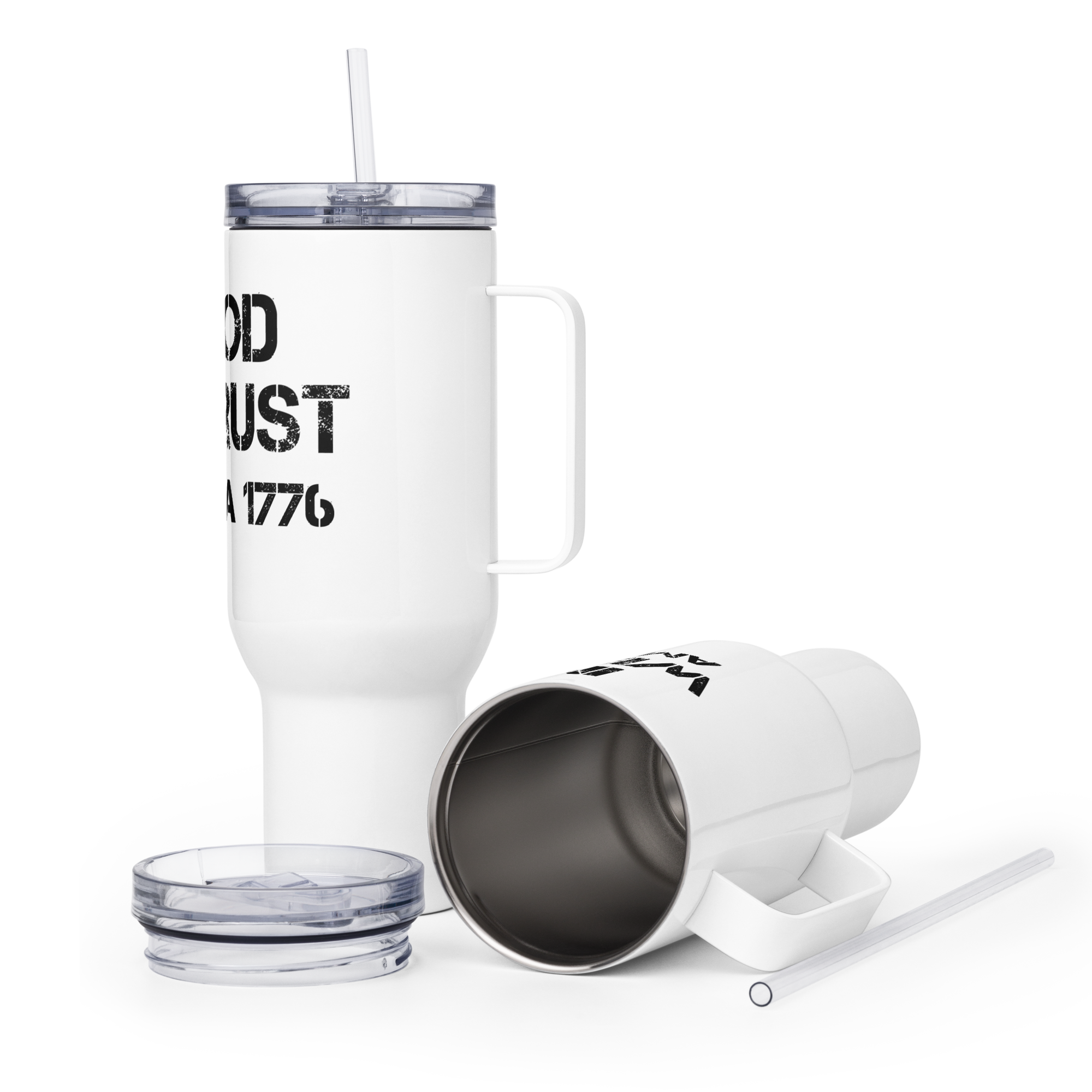 Travel Mug With Handle God Above All - Image 7