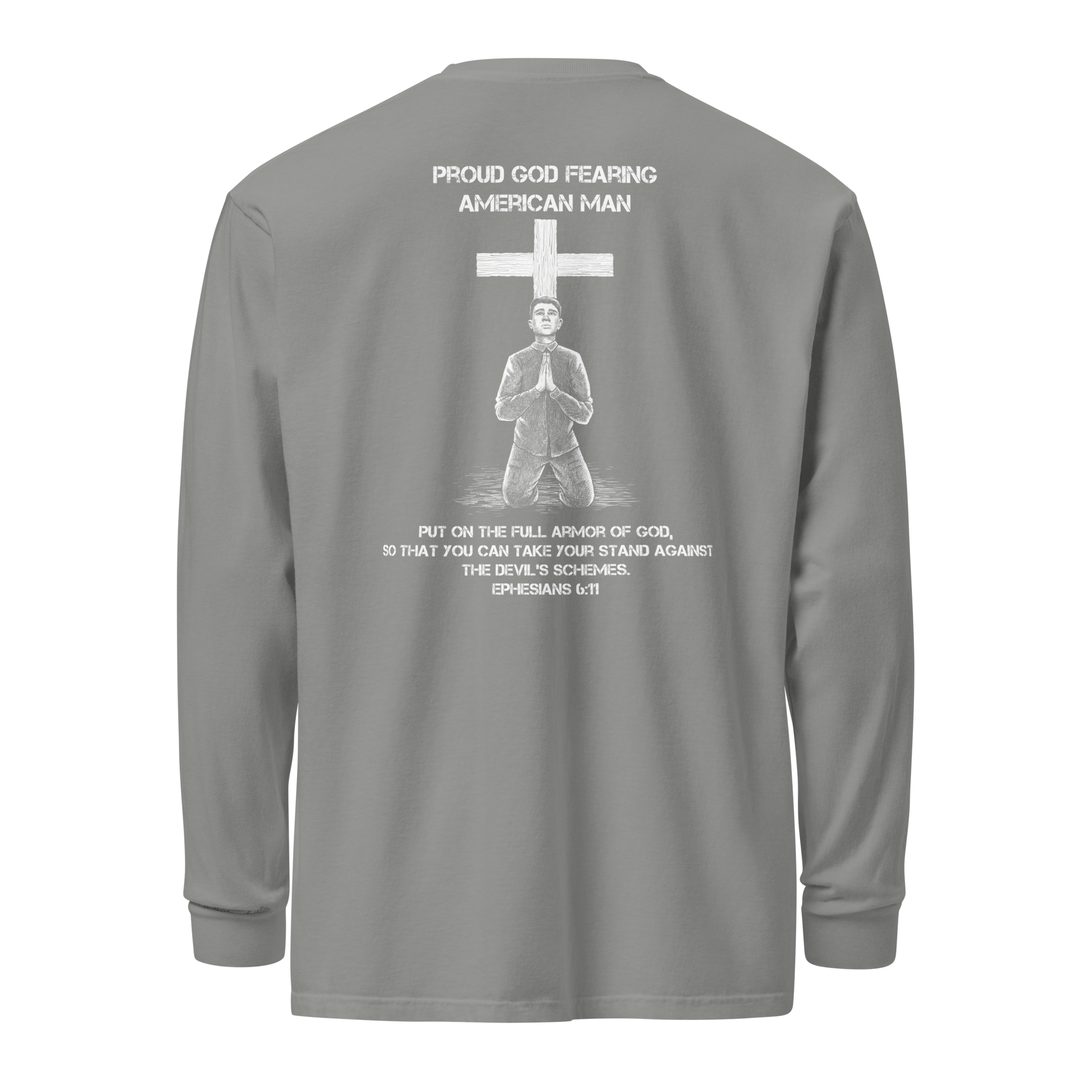 Men's Long Sleeve Shirt Proud Christian American - Image 13