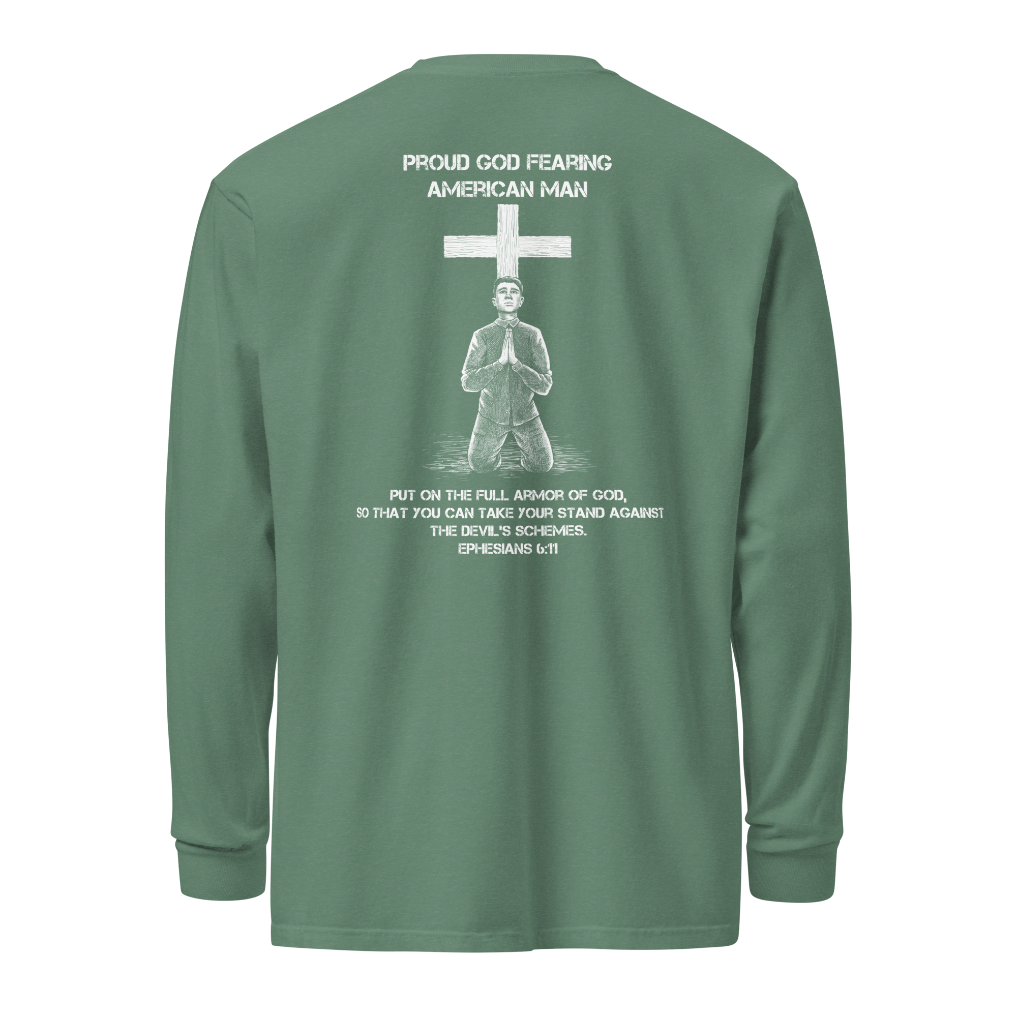 Men's Long Sleeve Shirt Proud Christian American - Image 9