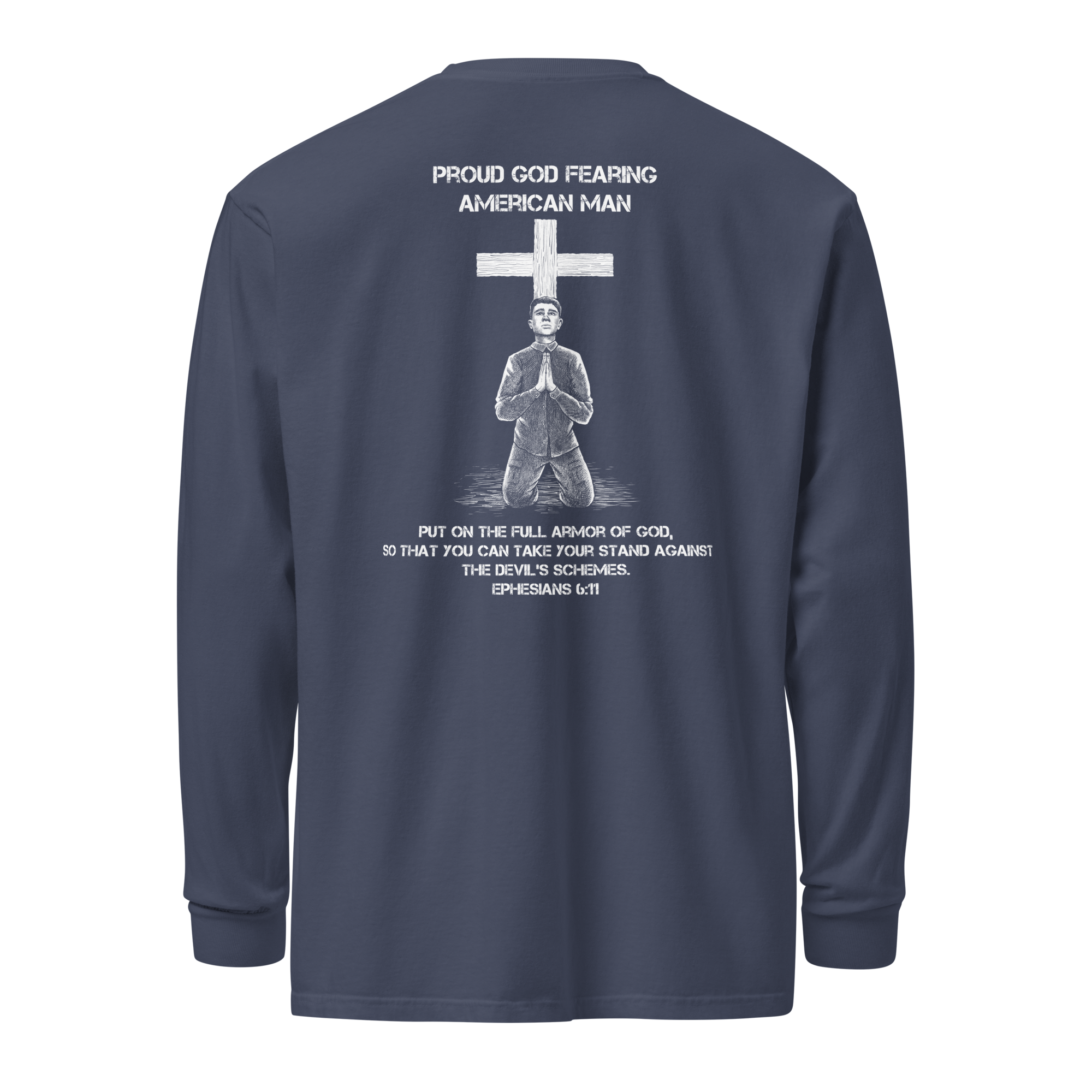 Men's Long Sleeve Shirt Proud Christian American - Image 5
