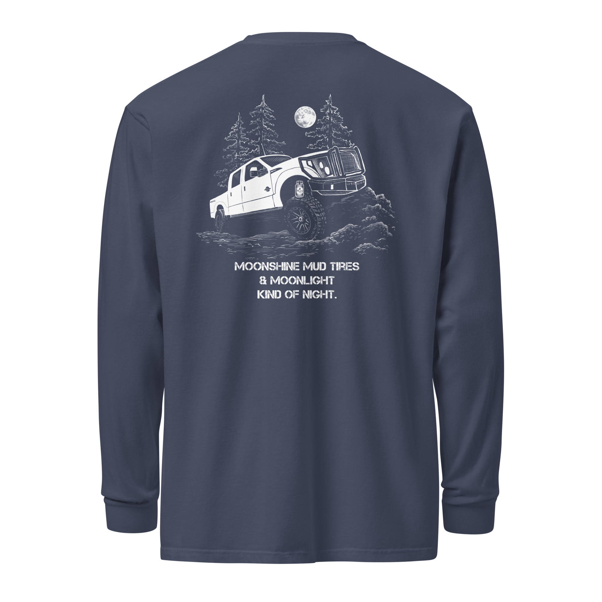 Men's Long Sleeve Shirt Mud Tires Under Moonlight - Image 5