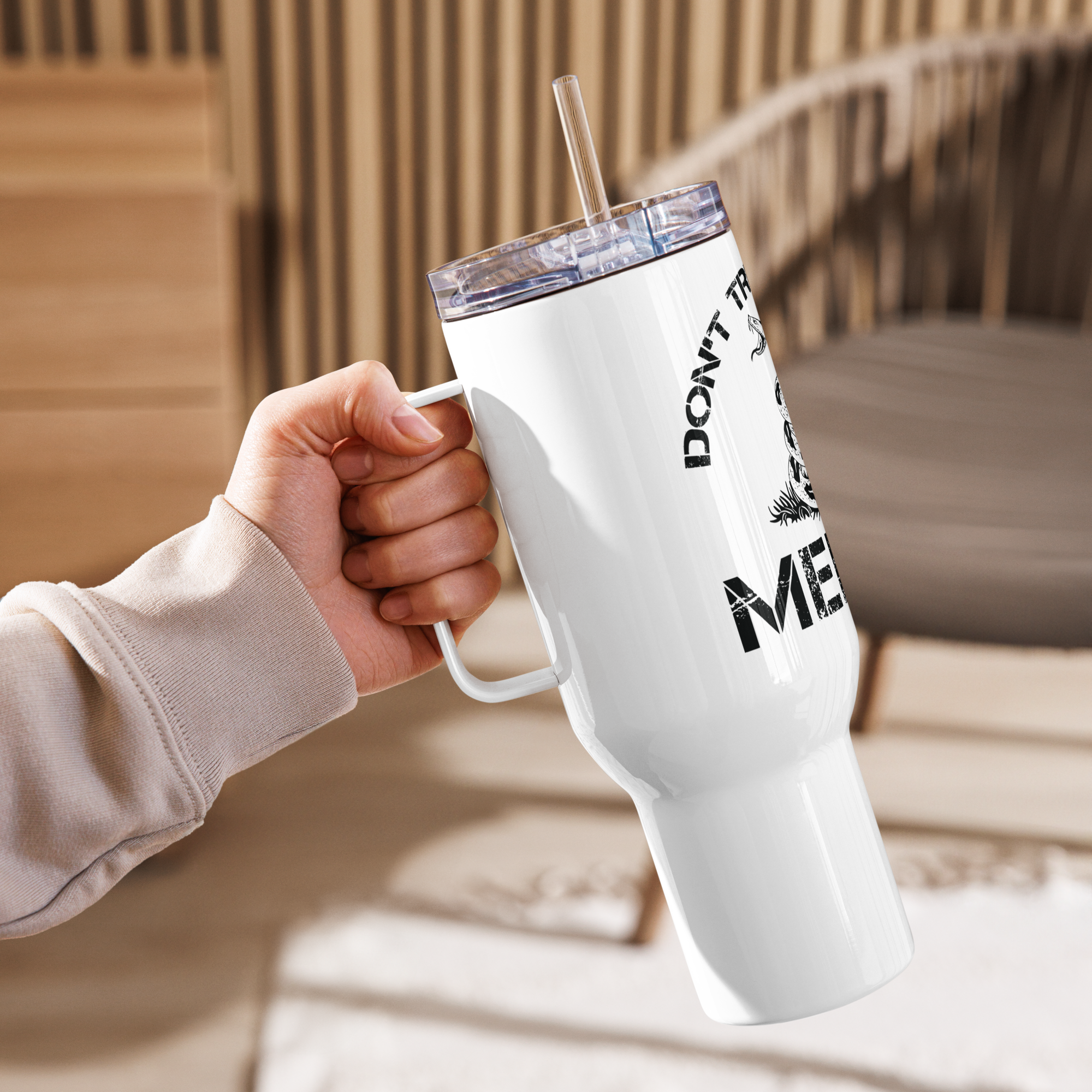 Travel Mug With Handle Armed American Strength - Image 7